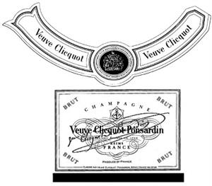 CHAMPAGNE VCP Veuve Clicquot Ponsardin BRUT REIMS FRANCE produce of france   BY APPOINTMENT TO H.M. QUEEN ELIZABETH II PURVEYORS OF CHAMPAGNE - לוגו סימן מסחר רשום