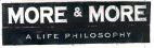 MORE & MORE A LIFE PHILOSOPHY - לוגו סימן מסחר