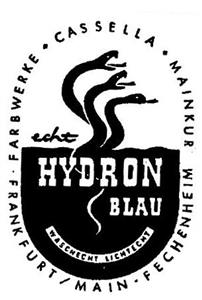 echt HYDRON BLAU FARBWERKE CASSELLA MAINKUR FRANKFURT / MAIN FECHENHEIM - לוגו סימן מסחר