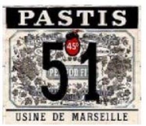 PASTIS 51 USINE DE MARSELLE 45° - לוגו סימן מסחר רשום