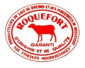 ROQUEFORT GARANTI d'origine et de qualite confederation general des producteurs de lait de brebis des industritis de roouefort - לוגו סימן מסחר רשום