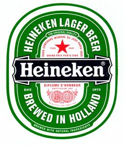 HEINEKEN LAGER BEER BREWED IN HOLLAND - לוגו סימן מסחר רשום