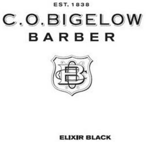 C.O. BIGELOW BARBER ELIXIR BLACK EST. 1838 COB - לוגו סימן מסחר רשום