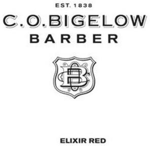 C.O. BIGELOW BARBER ELIXIR RED EST. 1838 COB - לוגו סימן מסחר