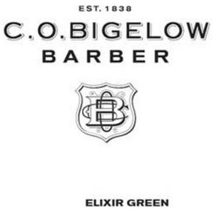 C.O. BIGELOW BARBER ELIXIR GREEN EST.1838 COB - לוגו סימן מסחר