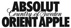 ABSOLUT ORIENT APPLE Country of Sweden - לוגו סימן מסחר רשום