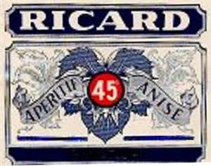 RICARD APERITIF 45 ANISE - לוגו סימן מסחר רשום