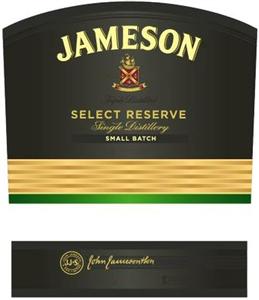 JAMESON SMALL BATCH SELECT RESERVE Triple distilled Single Distillery JJ&S John Jameson & Son Limited - לוגו סימן מסחר רשום