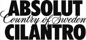 ABSOLUT CILANTRO Country of Sweden - לוגו סימן מסחר רשום