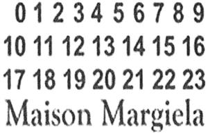 0 1 2 3 4 5 6 7 8 9 10 11 12 13 14 15 16 17 18 19 20 21 22 23 Maison Margiela - לוגו סימן מסחר רשום