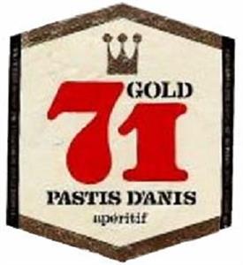 GOLD 71 PASTIS D'ANIS APERTIF - לוגו סימן מסחר רשום