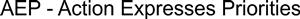 AEP - Action Expresses Priorities - לוגו סימן מסחר