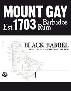 MOUNT GAY Est. 1703 Barbados Rum BLACK BARREL SMALL BATCH HANDCRAFTED RUM - לוגו סימן מסחר