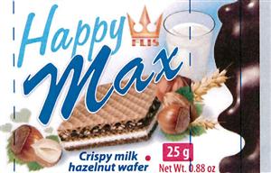 FLIS Happy Max Crispy milk hazelnut wafer - לוגו סימן מסחר