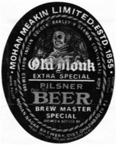 Old Monk extrz special PILSNER BEER mohan meakin limited estd. 1855 - לוגו סימן מסחר רשום
