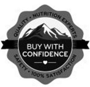 BUY WITH CONFIDENCE 100% SATISFACTION SAFETY QUALITY NUTRITION EXPERTS - לוגו סימן מסחר רשום