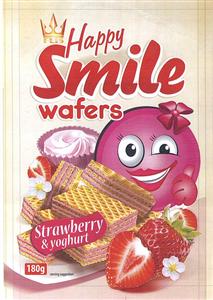 FLIS Happy Smile wafers Strawberry & yoghurt 180g - לוגו סימן מסחר רשום