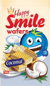 FLIS Happy Smile wafers Coconut 180g - לוגו סימן מסחר רשום