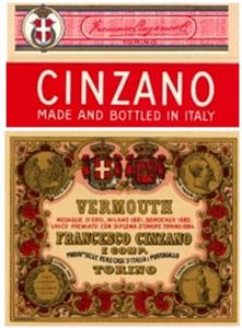 CINZANO made and bottled in italy VERMOUTH FRANCESCO CINZANO TORINO - לוגו סימן מסחר רשום