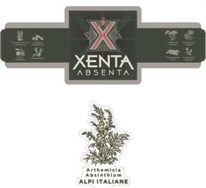 X XENTA ABSENTA Arthemisia Absinthium ALPI ITALIANE - לוגו סימן מסחר רשום