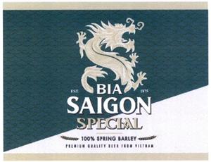 BIA SAIGON SPECIAL EST. 1875 100% SPRING BARLEY PREMIUM QUALITY BEER FROM VIETNAM - לוגו סימן מסחר רשום
