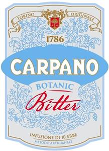 TORINO ORIGINALE 1786 CARPANO BOTANIC BITTER INFUSIONE DI 10 ERBE METODO ARTIGIANALE - לוגו סימן מסחר רשום