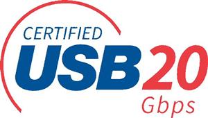 CERTIFIED USB 20 Gbps - לוגו סימן מסחר