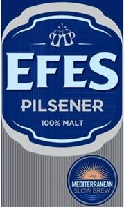 EFES PILSENER 100% MALT MEDITERRANEAN SLOW BREW - לוגו סימן מסחר רשום