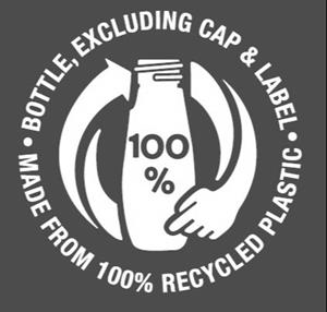 100% RECYCLED PLASTIC BOTTLE, EXCLUDING CAP & LABEL MADE FROM 100% - לוגו סימן מסחר רשום