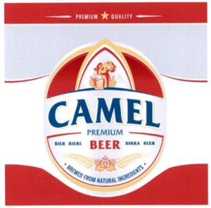 CAMEL PREMIUM BIER BIERE BEER BIRRA BEER BREWED FROM NATURAL INGREDIENTS - לוגו סימן מסחר