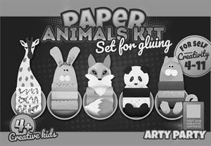 PAPER ANIMALS KIT set for gluing for self creativity 4-11 arty party 4+ creative kids - לוגו סימן מסחר רשום