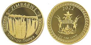 ZIMBABWE Mosi-oa-Tunya 2022 1 OZ FINE GOLD - לוגו סימן מסחר