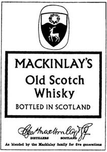 MACKINLAY'S old scotch whisky bottled in scotland as blended by the mackinlay family for five generations - לוגו סימן מסחר רשום