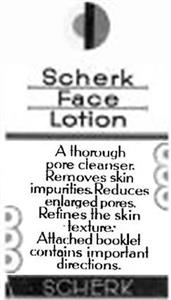 SCHERK FACE LOTION - לוגו סימן מסחר