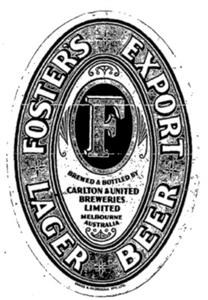 F FOSTER'S EXPORT LARGER BEER - לוגו סימן מסחר