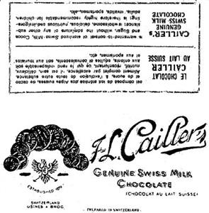 FL. Cailler's genuine swiss milk chocolate - לוגו סימן מסחר