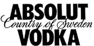 ABSOLUT VODKA Country of Sweden - לוגו סימן מסחר רשום