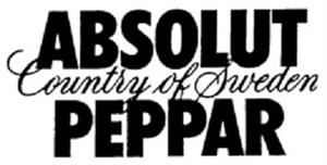 ABSOLUT PEPPAR Country of Sweden - לוגו סימן מסחר רשום
