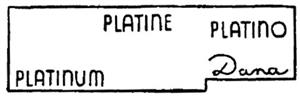 DANA PLATINE PLATINO PLATINUM - לוגו סימן מסחר