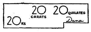 DANA 20 CARATS 20 KS 20 QUILATES - לוגו סימן מסחר